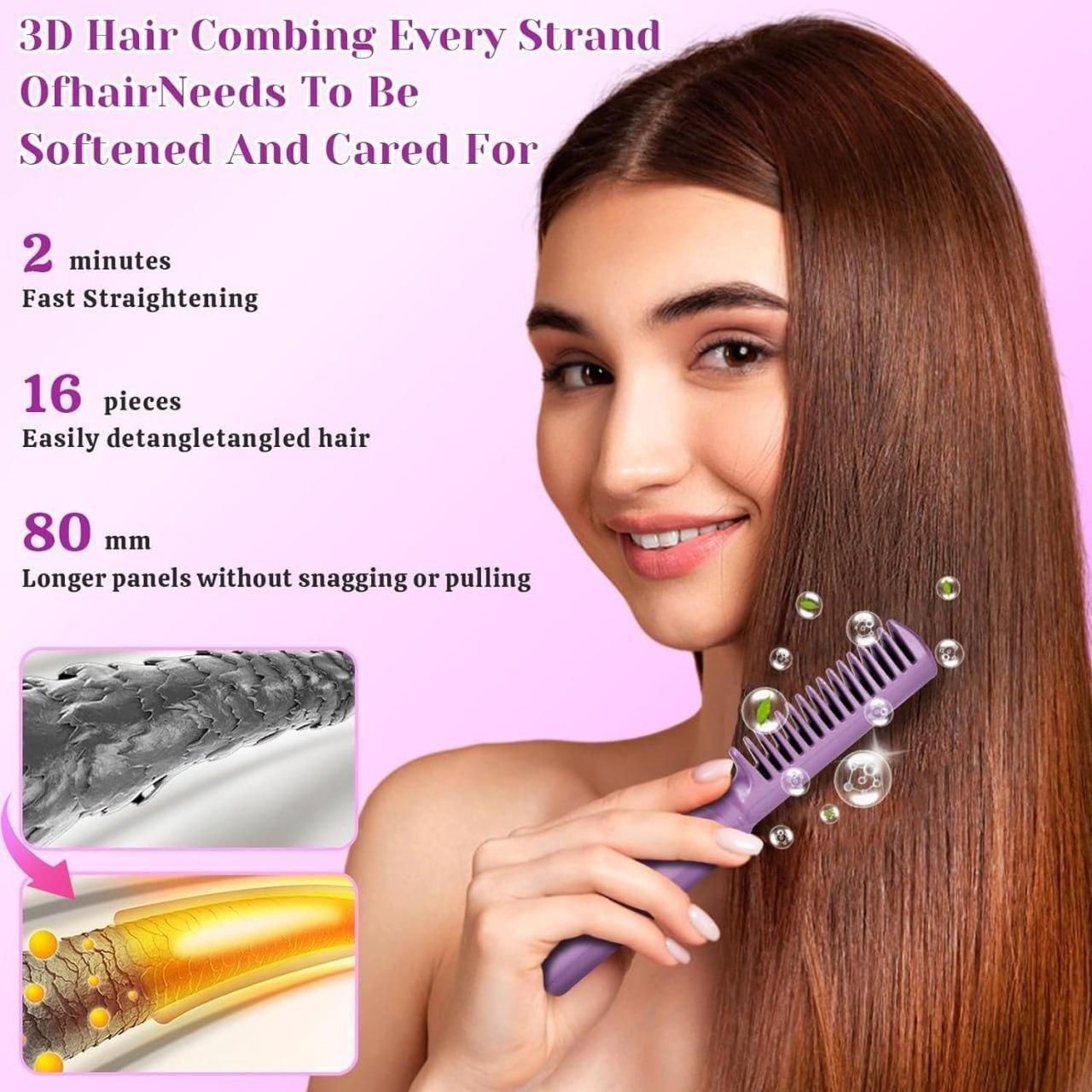 Meneflix Portable Mini Hair Straightener Cordless Adjustable Hair Straightener Hot Comb