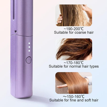Meneflix Portable Mini Hair Straightener Cordless Adjustable Hair Straightener Hot Comb